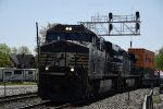 Northbound stack train approaches the Big Four diamonds